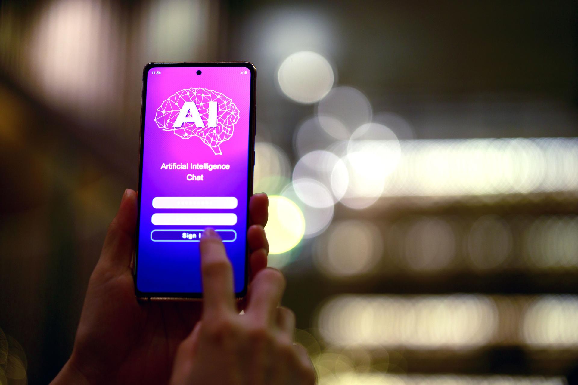 Using Artificial Intelligence Chat App on Mobile Phone